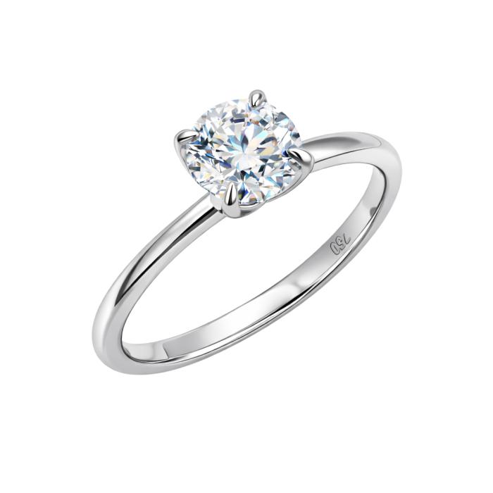 Μονόπετρο Δαχτυλίδι με Διαμάντι σε Λευκόχρυσο K18 SKU-84229