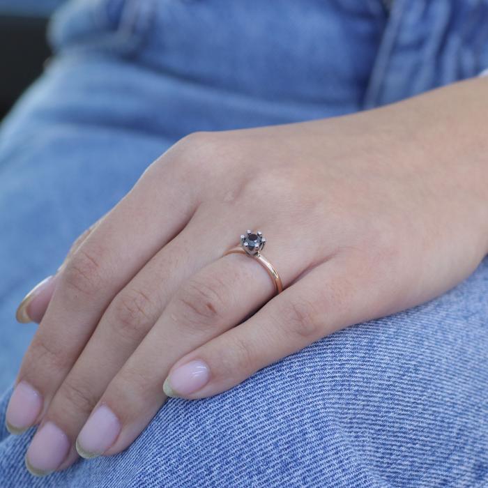 Μονόπετρο Δαχτυλίδι με Διαμάντια Λευκόχρυσος & Ροζ Χρυσός K18 SKU-84262