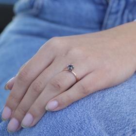 Μονόπετρο Δαχτυλίδι με Διαμάντια Λευκόχρυσος & Ροζ Χρυσός K18 SKU-84262