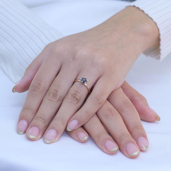 Μονόπετρο Δαχτυλίδι με Διαμάντια Λευκόχρυσος & Ροζ Χρυσός K18 SKU-84262