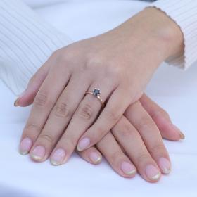 Μονόπετρο Δαχτυλίδι με Διαμάντια Λευκόχρυσος & Ροζ Χρυσός K18 SKU-84262