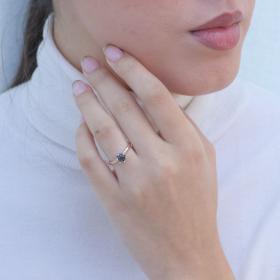 Μονόπετρο Δαχτυλίδι με Διαμάντια Λευκόχρυσος & Ροζ Χρυσός K18 SKU-84262