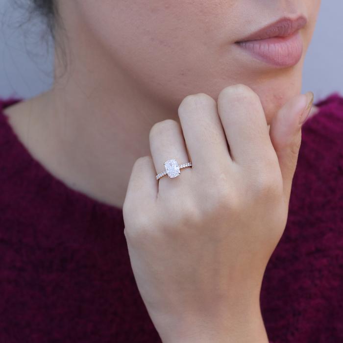 Δαχτυλίδι Μονόπετρο Ροζ Χρυσός K18 με Lab Grown Διαμάντια SKU-84294