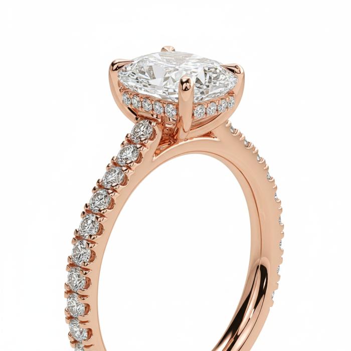 Δαχτυλίδι Μονόπετρο Ροζ Χρυσός K18 με Lab Grown Διαμάντια SKU-84294