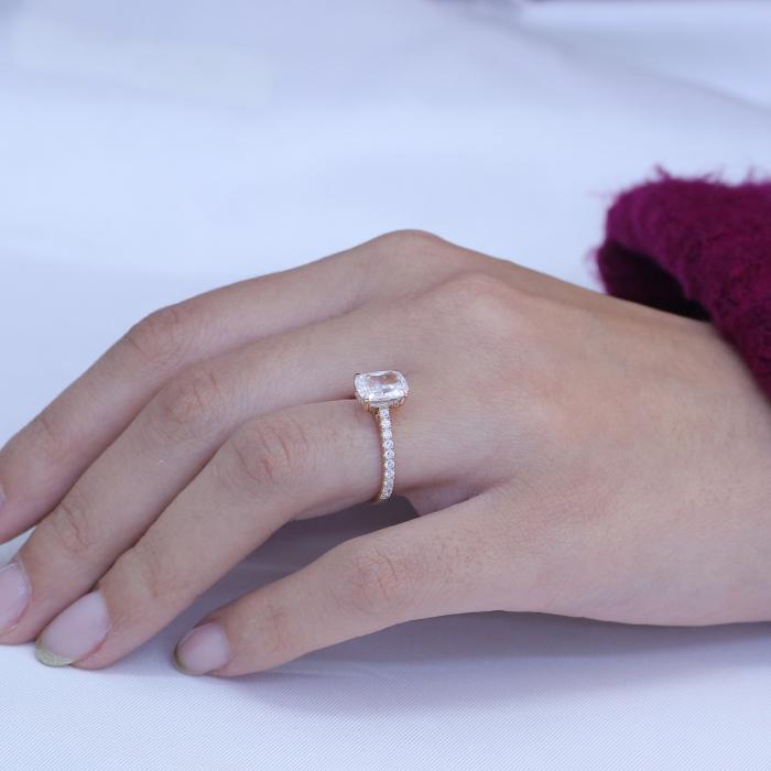 Δαχτυλίδι Μονόπετρο Ροζ Χρυσός K18 με Lab Grown Διαμάντια SKU-84294