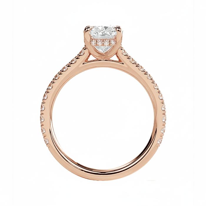 Δαχτυλίδι Μονόπετρο Ροζ Χρυσός K18 με Lab Grown Διαμάντια SKU-84294