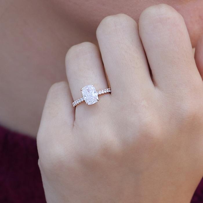 Δαχτυλίδι Μονόπετρο Ροζ Χρυσός K18 με Lab Grown Διαμάντια SKU-84294