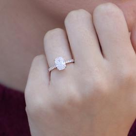 Δαχτυλίδι Μονόπετρο Ροζ Χρυσός K18 με Lab Grown Διαμάντια SKU-84294