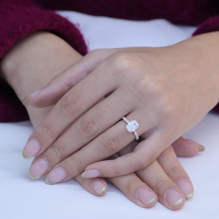 Δαχτυλίδι Μονόπετρο Ροζ Χρυσός K18 με Lab Grown Διαμάντια SKU-84294