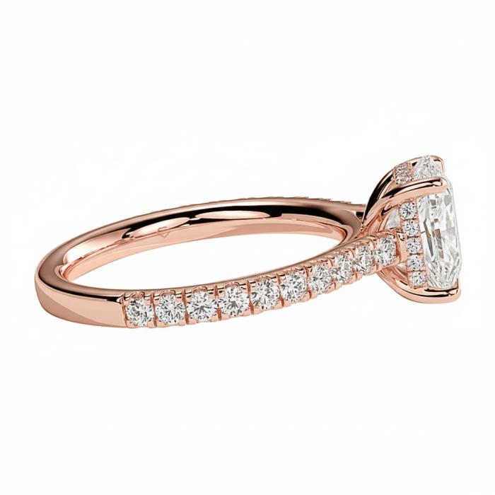 Δαχτυλίδι Μονόπετρο Ροζ Χρυσός K18 με Lab Grown Διαμάντια SKU-84294