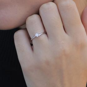 Μονόπετρο Δαχτυλίδι με Διαμάντι Λευκόχρυσος K14 SKU-84407