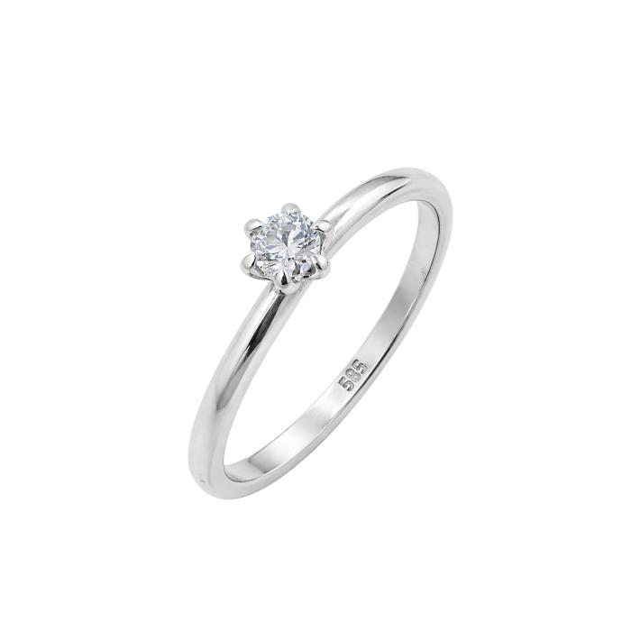 Μονόπετρο Δαχτυλίδι με Διαμάντι σε Λευκόχρυσο K14 SKU-84631