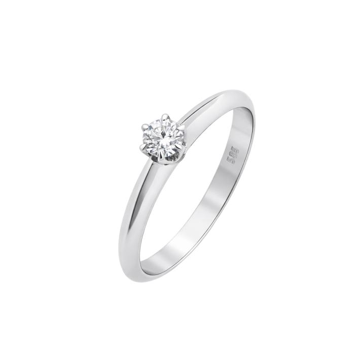 Μονόπετρο Δαχτυλίδι Λευκόχρυσος K14 με Διαμάντι SKU-84662