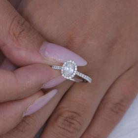 Μονόπετρο Ροζέτα με Lab Grown Diamonds Λευκόχρυσος K18 SKU-84663