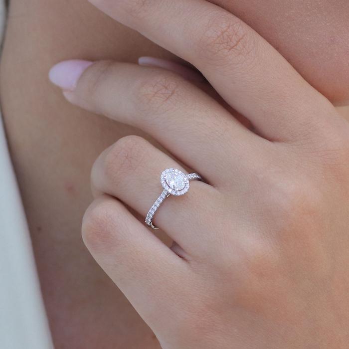 Μονόπετρο Ροζέτα με Lab Grown Diamonds Λευκόχρυσος K18 SKU-84663