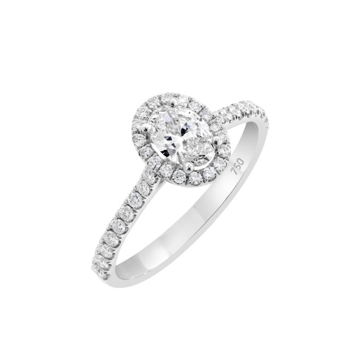 Μονόπετρο Ροζέτα με Lab Grown Diamonds Λευκόχρυσος K18 SKU-84663