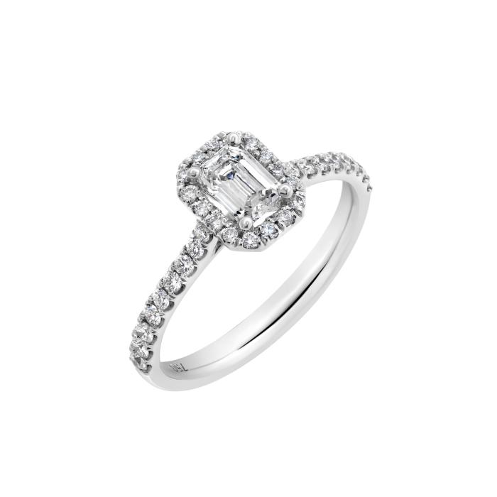 Μονόπετρο Δαχτυλίδι Ροζέτα Λευκόχρυσος K18 με Lab Grown Διαμάντια SKU-84664