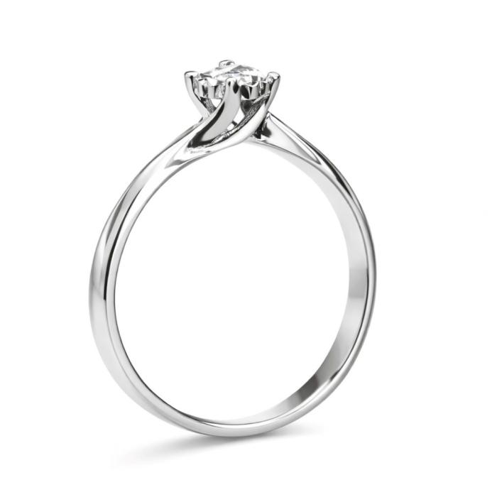 Μονόπετρο Δαχτυλίδι Λευκόχρυσος K14 με Διαμάντι SKU-84991