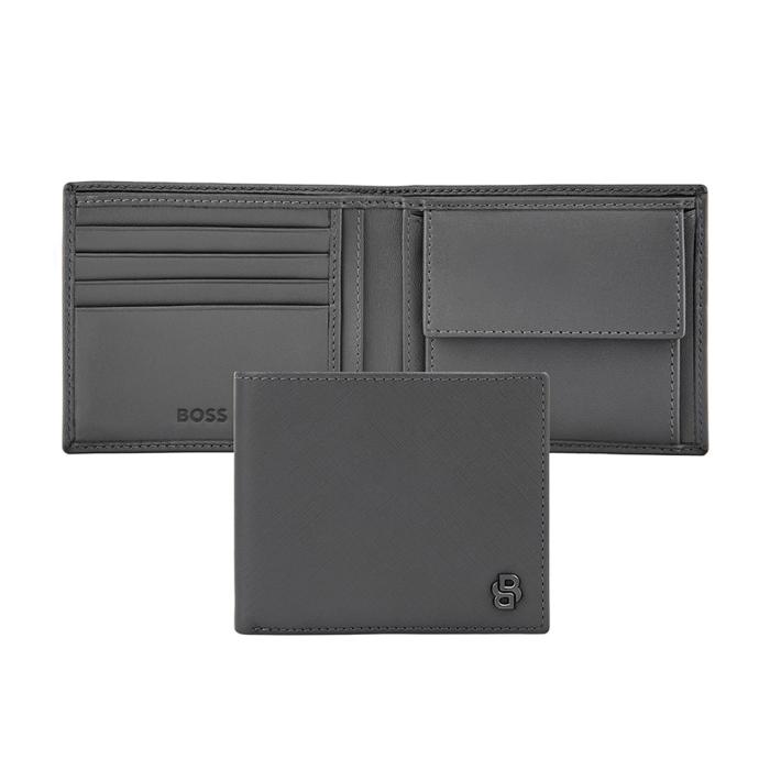 Πορτοφόλι Δερμάτινο BOSS Double B Saffiano Grey SKU-84278