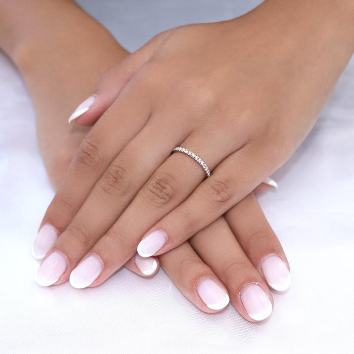 Δαχτυλίδι Σειρέ Μισόβερο Λευκόχρυσος Κ14 με Διαμάντια SKU-84339