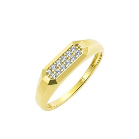 Δαχτυλίδι Χρυσός K14 με Λευκά Ζιργκόν SKU-84145
