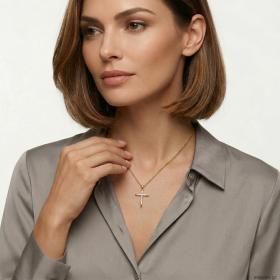 Σταυρός με Διαμάντια Χρυσός K18 SKU-84237