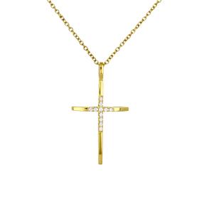 Σταυρός με Διαμάντια Χρυσός K18 SKU-84237