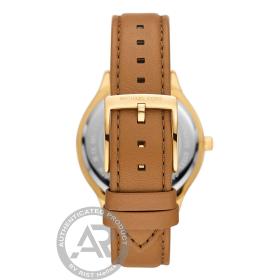 Γυναικείο Ρολόι MICHAEL KORS Slim Runway με Καφέ Δερμάτινο Λουράκι SKU-84194