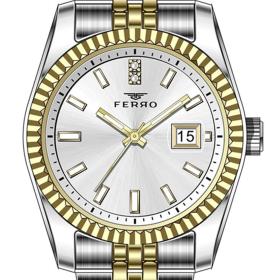 Γυναικείο Ρολόι FERRO με Δίχρωμο Μπρασελέ SKU-84975