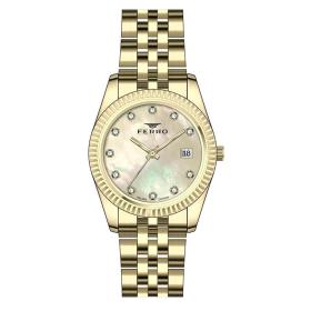 Γυναικείο Ρολόι FERRO με Χρυσό Μπρασελέ SKU-84978