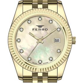Γυναικείο Ρολόι FERRO με Χρυσό Μπρασελέ SKU-84978
