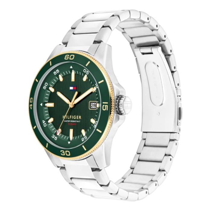 Ανδρικό Ρολόι TOMMY HILFIGER με Πράσινο Καντράν SKU-85536