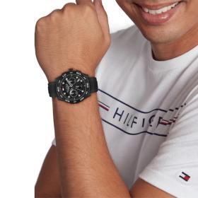 Ανδρικό Ρολόι TOMMY HILFIGER με Μαύρο Λουράκι SKU-85537