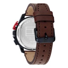 Ανδρικό Ρολόι TOMMY HILFIGER με Καφέ Δερμάτινο Λουράκι SKU-85535