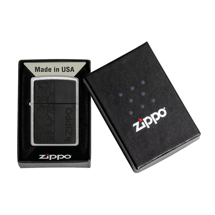 Αναπτήρας Zippo Black Leather Emblem Zippo Design SKU-85962