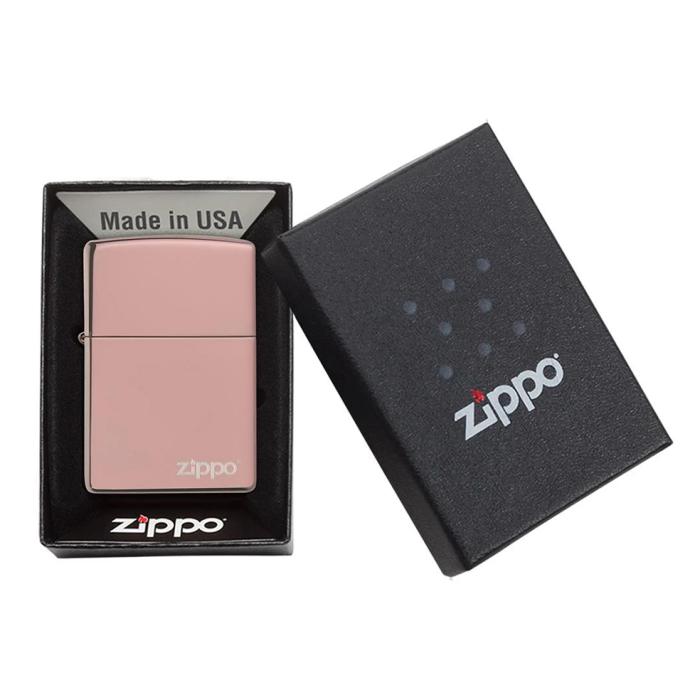 Αναπτήρας Zippo Classic High Polish Rose Gold Logo SKU-85965