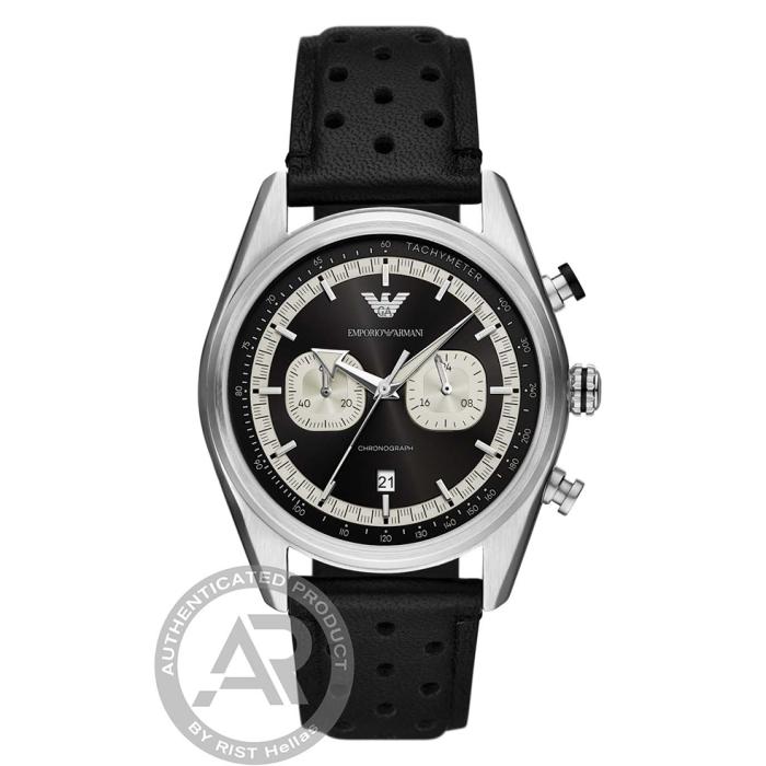 Ανδρικό Ρολόι EMPORIO ARMANI Racer με Μαύρο Καντράν SKU-85780