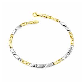 Ανδρικό Βραχιόλι σε Λευκόχρυσο & Κίτρινο Χρυσό K9 SKU-85276