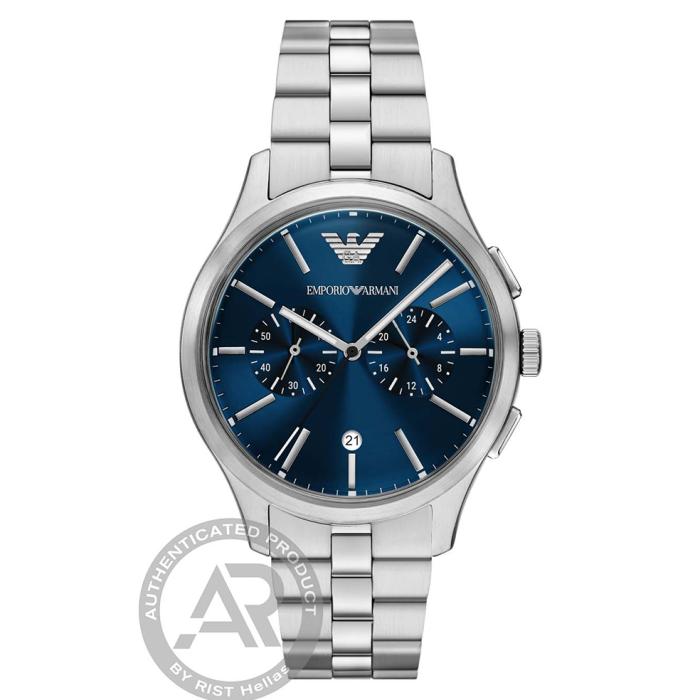 Ανδρικό Ρολόι EMPORIO ARMANI Dario με Μπλέ Καντράν SKU-85182