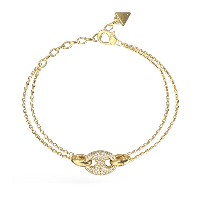 Βραχιόλι GUESS Marina με Διπλή Αλυσίδα από Ανοξείδωτο Ατσάλι & Ζιργκόν SKU-85196