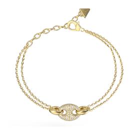 Βραχιόλι GUESS Marina με Διπλή Αλυσίδα από Ανοξείδωτο Ατσάλι & Ζιργκόν SKU-85196