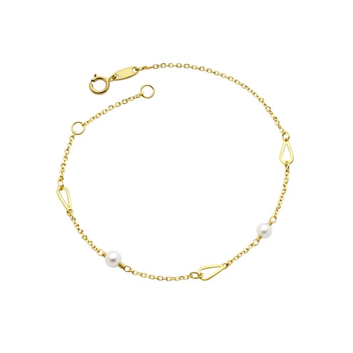 Βραχιόλι Χρυσός K9 με Μαργαριτάρια SKU-85012