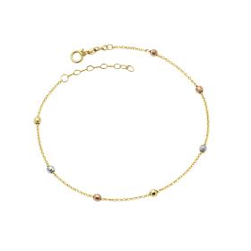 Βραχιόλι Τριχρωμίας Λευκόχρυσος, Ροζ Χρυσός & Χρυσός 9Κ SKU-85019