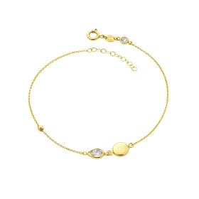 Βραχιόλι Γυναικείο Χρυσός K9 με Λευκό Ζιργκόν SKU-85021