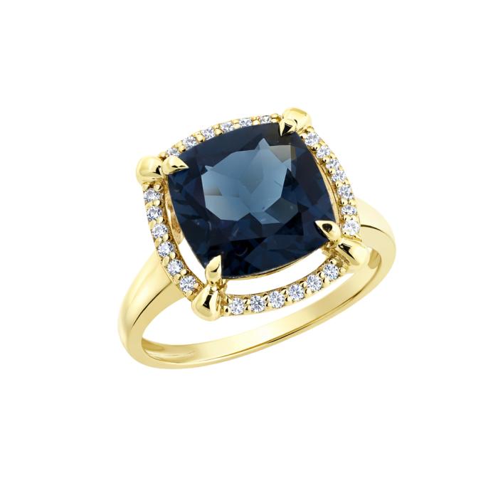 Δαχτυλίδι Γυναικείο Χρυσός K14 με Ζιργκόν & London Blue Topaz SKU-85013