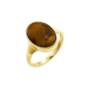 Δαχτυλίδι με Tiger's Eye σε Κίτρινο Χρυσό K14 SKU-85564