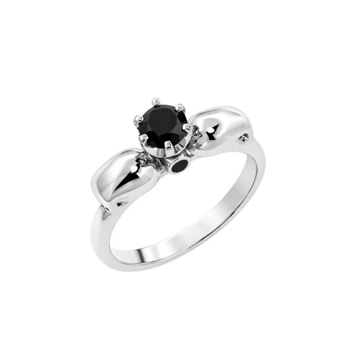 Δαχτυλίδι σε Gothic στυλ Μαύρα Διαμάντια Λευκόχρυσος K9 SKU-85839
