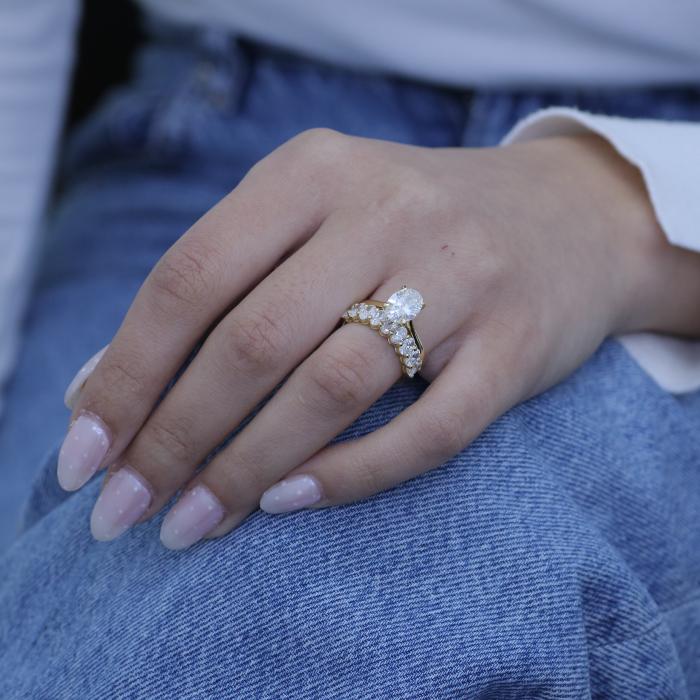 Δαχτυλίδι Σειρέ με Lab Grown Διαμάντια σε Κίτρινο Χρυσό 18Κ SKU-85898