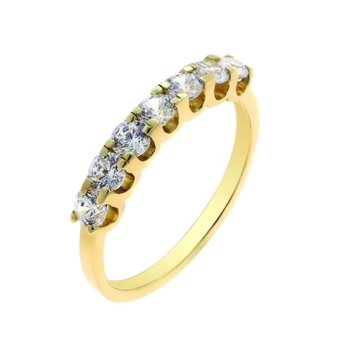 Δαχτυλίδι Σειρέ με Λευκά Ζιργκόν Χρυσός K9 SKU-85271