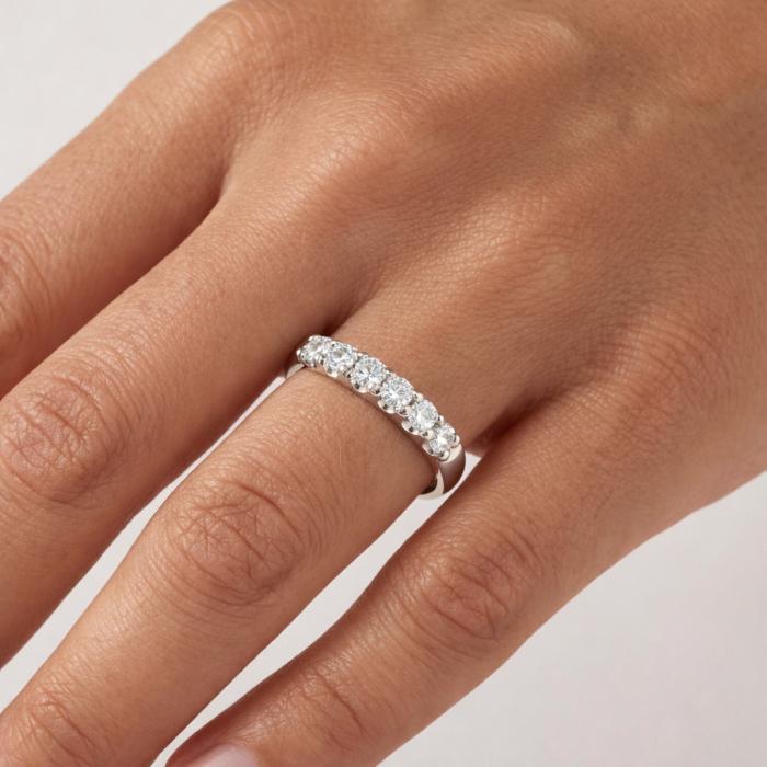 Γυναικείο Δαχτυλίδι Σειρέ από Λευκόχρυσο K9 με Λευκά Ζιργκόν SKU-85382